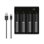 [USA Direct] I4 4-Slot with USB Type-C Port Universal Rechargeable Battery Charger Intellegent Charger for Flashlight RC Toys Home Tools Battery Charger For Li-ion 18650 21700 26650 AA AAA Batteries Cell