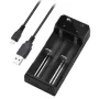 [US Direct] I2 Dual-Slot USB Charging Li-ion Battery Charger Quick Charging For Flashlight RC Toys Home Tools Batteries