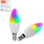 Lâmpada inteligente WiFi 5W E14 RGB+WW+CW, funciona com o aplicativo TUYA, compatível com Alexa, controle de voz de 2,4 GHz, LED com eficiência energética