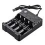 USB Intelligent Universal Rechargeable Battery Charger 18650 Flashlight Charger 4 Slots Fast Charge for 3.7V Li-ion TR IMR 10440 14500 16650 14650 18350 18500 16340(RCR123) Batteries