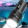 BIKIGHT High Brightness Diving 4 Modes Super Brigh Flashlight Professional Aluminum Scuba Lantern 200M IPX8 Waterproof 5*T40 LED Underwater Torches