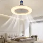 2-in-1 Three-speed Mode LED Fan Light LED Lamp Bead E27 Screw Fan Light Remote Control Wall Control Bedroom Light Fan Ceiling