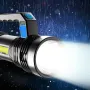LED COB Double Light Bright Flashlight 300lm 800mAh Waterproof Handheld Searchlight Micro USB Charging Powerful Flashlight for Outdoor Hiking