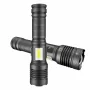 6502B XHP70 Super Bright Zoomable Power Bank LED Flashlight with COB Side Light Hunting Red Blue Light USB Rechargeable Lighting Electric Lamp Outdoor Fishing Camping Torch