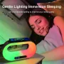 多機能 3 in 1 LEDナイトライト アプリコントロール RGB 雰囲気のあるデスクランプ スマート多機能 ワイヤレス充電器 目覚まし時計