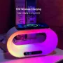 多機能 3 in 1 LEDナイトライト アプリコントロール RGB 雰囲気のあるデスクランプ スマート多機能 ワイヤレス充電器 目覚まし時計