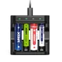 XTAR L4 AAA AA Battery Charger 4 Slots Intelligent LED Indicator Fast Charging USB Flashlight Charger for 1.5V Li-ion / 1.2V lithium NiMH Batteries