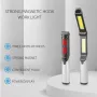 Torcia elettrica portatile a LED COB, ricaricabile tramite USB, lampada da lavoro magnetica, lampada a sospensione con batteria integrata, torcia da campeggio
