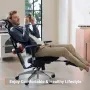 [PRO VERSION] NEWTRAL Ergonomic Office Chair with Footrest High Back Desk Chair with Unique Adjustable Lumbar Support, Backrest, Seat Depth Adjustment, Tilt Function, 4D Armrest Recliner Chair for Home Office