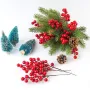 Artificial Christmas Decorative Red Pine Branch Christmas Decoration Artificial Fir Branches Holly Berries Red Berries Branches For Christmas Tree Wreath Gifts Decoration