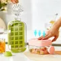 Silicone One-click Ice Mold Bottle Cooler Cup with Straw Ice Cube Tray with Lid for Freezer Creative No Touch Mould for Summer