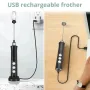 1200mAh Handheld Electric Egg Beater Coffee Milk Frother 3 Speeds Cordless Rechargeable Electric Milk Frother Handheld Foam Maker for Cappuccino Hot Chocolate