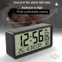 Grande sveglia digitale LCD con ampio display, termometro, igrometro e luce notturna, funzionamento a batteria, design con angoli arrotondati per casa, ufficio, camera da letto