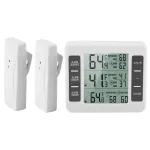 Home Indoor Wireless Digital Audible Alarm Refrigerator Thermometer with 2PCS Sensor Min/Maximum Display