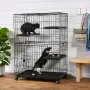 PawGiant Oversized 6 Tier Cat Cage 77\ Tall 1-5 Cats w/Hammock, Cat Bed & 5 Ramp Ladders 5 Platforms 3 Front Door Tray Cat Litter Playpen Cat House Pet Pen