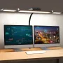 24W LED Foldable Desk Lamp Adjustable Brightness & Color Temperature With Flexible Gooseneck 360° Rotatable Clamp for Study Home & Office