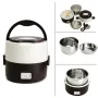 Janolia 1.3L 200W Portable Electric Lunch Box Food Warmer with Removable Stainless Steel Container Electric Heating Bento Lunch Box Food Storage Container EU Plug for Office and Home
