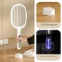 Electric Mosquito Swatter with Electronic Digital Screen Electric Exterminator Fly Swatter Detachable Handheld Auto Swat Mode Type-C Rechargeable