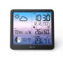 Temperature Humidity Sensor Indoor Outdoor Real Time Monitoring Weather Clock High Precision Hygrometer Thermometer Dual Power USB/Battery LCD Weather Forecast Clock