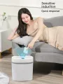 12L Slim Smart Sensor Trash Can Dual Mode Auto-Kick Sensor Home Sensing Automatic Trash Can Bathroom Side Seam Large Capacity Trash Can Creative With Lid Trash Can