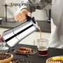 Godmorn Stovetop Espresso Maker, 12cup/600ml Grecas Coffee Maker Moka Pot, Stainless Steel Italian Classic Espresso Moka Pot, Induction Compatible