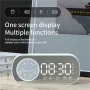 Multifunctional LED Mirror Digital Alarm Clock with Wireless bluetooth Speaker High-Definition Display Superior Sound Quality bluetooth 5.0 Connectivity Ideal Desk Decor for Home and Office