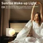 Colorful Atmosphere Moon Light Sunrise Alarm Clock Wake-Up Light Breathing Light Three-Speed Dimming Clock Dual Alarm Clock Timing Sound Machine for Heavy Sleepers Nightlight Sleep Aid Snooze 10 Nature Sounds 8 Colors Ideal for Gift