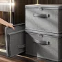 45x35x26cm Large Capacity Fabric Clothes Storage Box Modern Stackable Waterproof Storage Box Multiple Uses Storage Box Extra Large Storage Basket Home Organization Tool