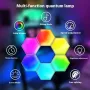 6Pack RGBIC Hexagonal Quantum Light Panels DIY Splicing Wall Lights with Music Sync APP & Remote Control Gaming Atmosphere Lamp
