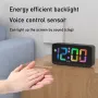 Mlti-function Creative Book Ambient Light RGB Digital Alarm Clock Voice Control Senor Snooze Function Temperature Date 12/24H Electronic LED Clocks