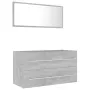 2 Piece Bathroom Furniture Set Concrete Gray Chipboard