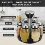 7Pcs Set Rotating Base Spice Seasoning Jar Set Kitchenware Creative Multifunctional Rotating Glass Spice Box Jars Set for Spices Pepper