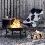 KingSo 26 inch Fire Pit for Outdoor Round Wood Burning Fire Pit Bowl with Mesh Screen and Fire Poker