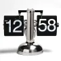 Vintage Flip Clock 12-Hour Automatic Flip Clock Retro Stainless Steel Desk Clock Large Time Display Clock for Living Room Bedroom Household