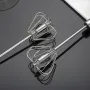 Stainless Steel Semi-Automatic Egg Beater Press Rotating Egg Beater Stir Bar Household Cream Egg Mixer Baking Gadget