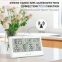 BALDR Large LCD Display Weather Station Thermometer Hygrometer Alarm Clock Large Screen Triple Channel Wireless Electronic Thermometer And Hygrometer Weather Station Alarm Clock