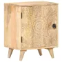 Carved Bedside Cabinet 15.7\x11.8\x19.7\ Solid Mango Wood