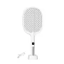 Electric Mosquito Swatter with Electronic Digital Screen Electric Exterminator Fly Swatter Detachable Handheld Auto Swat Mode Type-C Rechargeable