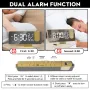 AGSIVO 7.4\ LED Digital Projection Alarm Clock With FM Radio / Rotating Projector / Mirror Surface / Temperature Display / Humidity Display / Snooze / External USB Charger