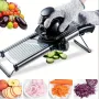 Multifunctional Vegetable Cutter Grater Food Slicer Adjustable Thickness for Cheese Fruits Vegetables Stainless Steel Food Cutter Slicer Dicer with Extra Brush for Kitchen