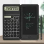 Bloco de notas para calculadora básica com tablet LCD de 6 polegadas, calculadora científica portátil dobrável, silenciosa, com alimentação solar/dupla, para ensino médio, faculdade e escritório