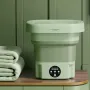 Portable Folding Mini Washing Machine 10W with Spin-Dry 8L Capacity Compact Design for Small Items Easy Operation Available in Lavender and Mint Green 110V or 220V Plug Option