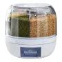 AGSIVO Grain Rice Storage Container Dispenser 360° Rotating Rice Dispenser Kitchen Organizer