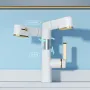 Rubinetto per lavabo da bagno AGSIVO in ottone con display digitale della temperatura e doccetta estraibile / beccuccio girevole sollevabile / 3 modalità di flusso dell'acqua / miscelatore per lavabo monoforo con una maniglia