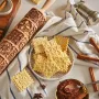 Rolo de massa de madeira com relevo de 35x4,5 cm, rolo de biscoito para assar em Natal, bolo de biscoito, madeira para massas, biscoitos, doces, itens de padaria, pizza