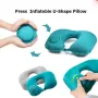 U-Shaped Travel Pillow Press Inflatable Pillow Neck Portable Foldable Outdoor Travel Car Aircraft Inflatable Ring Neck Pillow