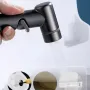 High Pressure Dual Control Valve Hygienic Shower Toilet Bidet Spray Gun Set Dual Outlet Mini Angle Valve Handheld Bidet Sprayer Toilet Cleaning for Bathroom Accessories