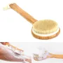 Wooden Handle Bristle Bath Shower Back Exfoliate Massage Brush