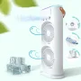 Smart Dual Fan Mist Cooler with Full Rotation and USB Rechargeable Multiple Speed Settings Ideal for Home and Travel Cooling Convenience with Soothing LED Display