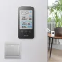 BALDR Touch Key Wireless Weather Station Alarm Clock Calendar Moon Phase Wireless Indoor and Outdoor Temperature and Humidity Count Display Weather Station Weather Forecast